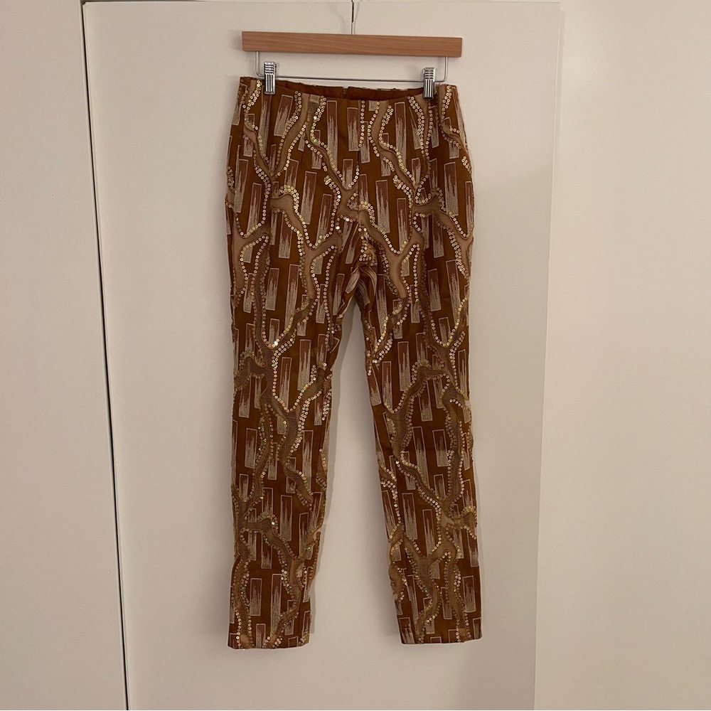 Vintage 1979s gold tan sequin pants